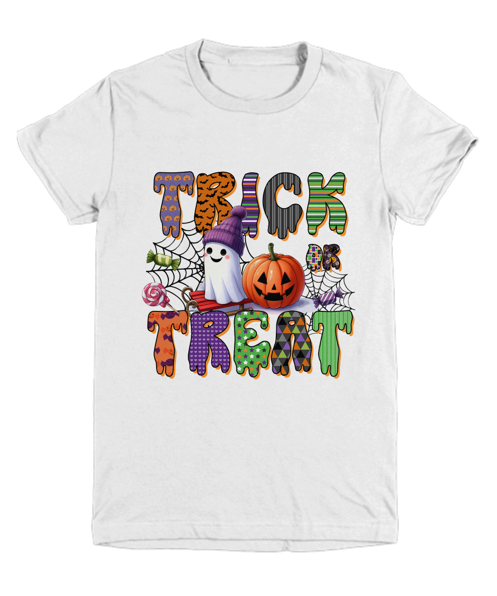 Halloween Trick or Treat Ghost with Beanie Hat  Youth Tee Shirt