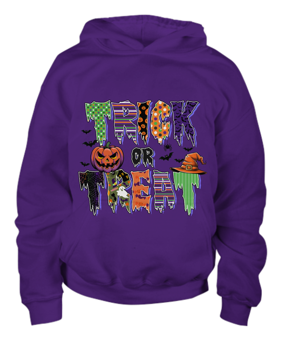 Halloween Ghoulish Trick or Treat Youth Pullover Hoodie