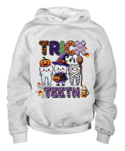 Halloween Trick or Teeth Youth Pullover Hoodie