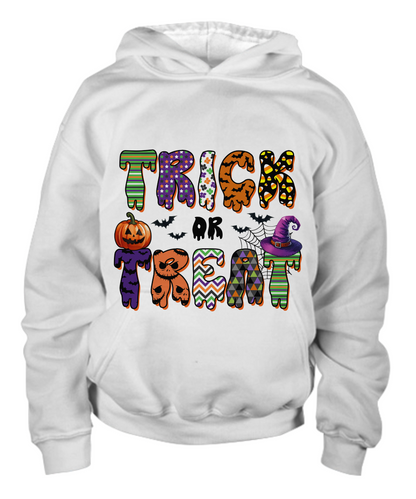 Halloween Trick or Treat Scarey Youth Pullover Hoodie