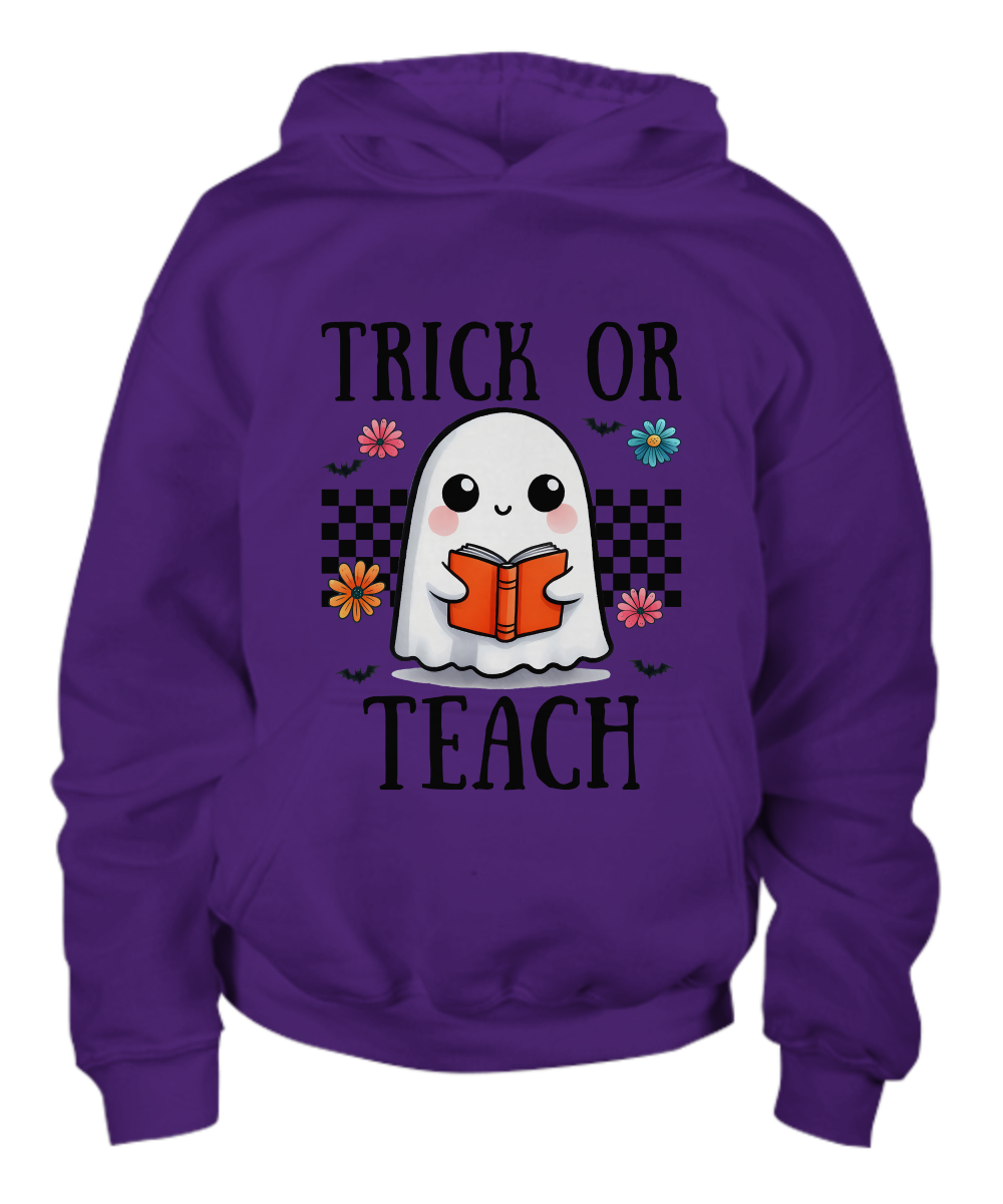 Halloween Trick or Teach Youth Pullover Hoodie