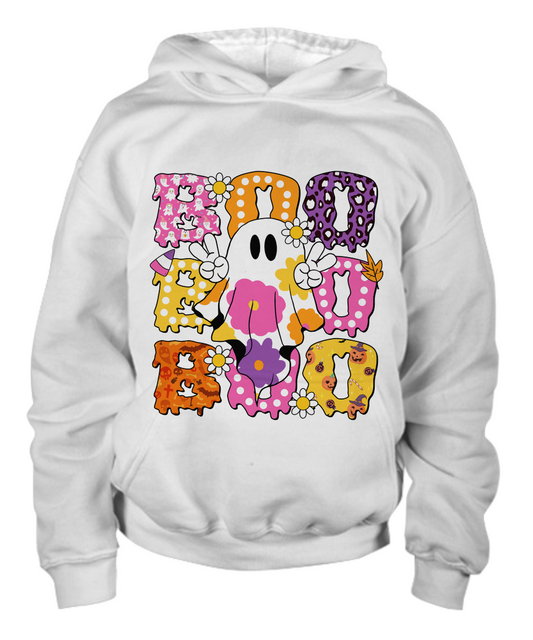 Halloween Boo Trick or Treat Youth Pullover Hoodie