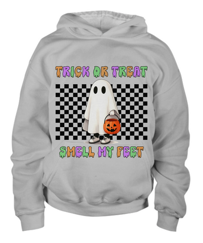 Halloween Trick or Treat Smell My Feet Youth Pullover Hoodie