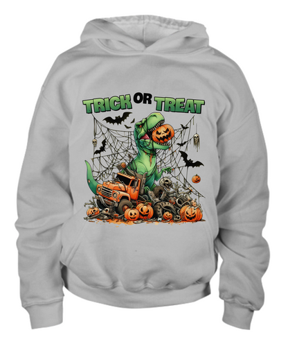 Monster T-Rex Dinosaut Halloween Trick or Treat Youth Pullover Hoodie