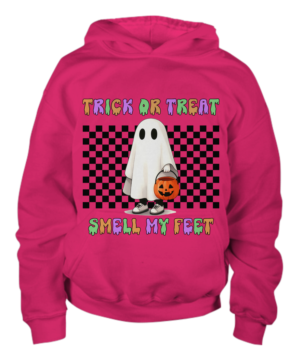 Halloween Trick or Treat Smell My Feet Youth Pullover Hoodie