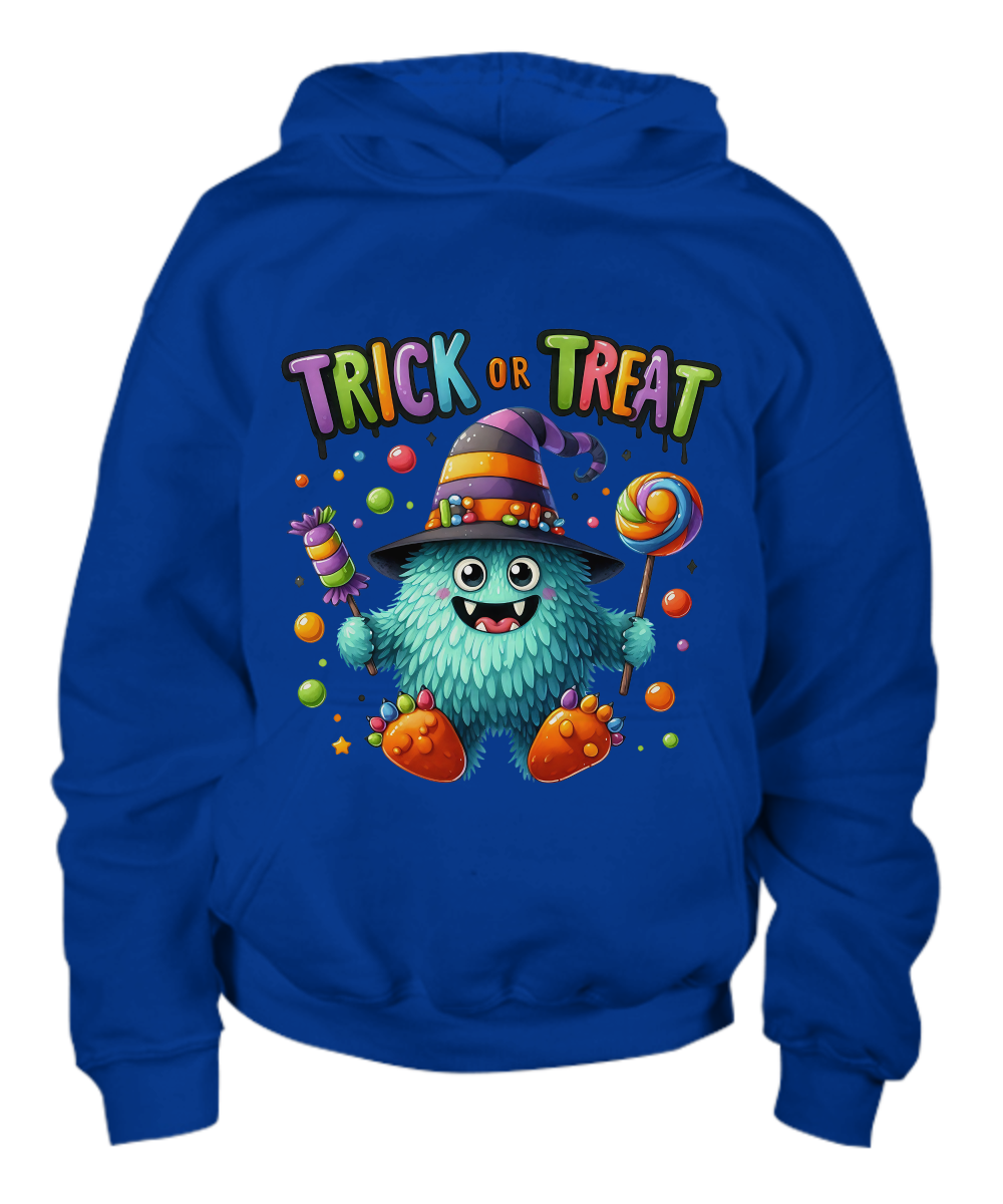 Trick or Treat Halloween Monster Youth Hoodie