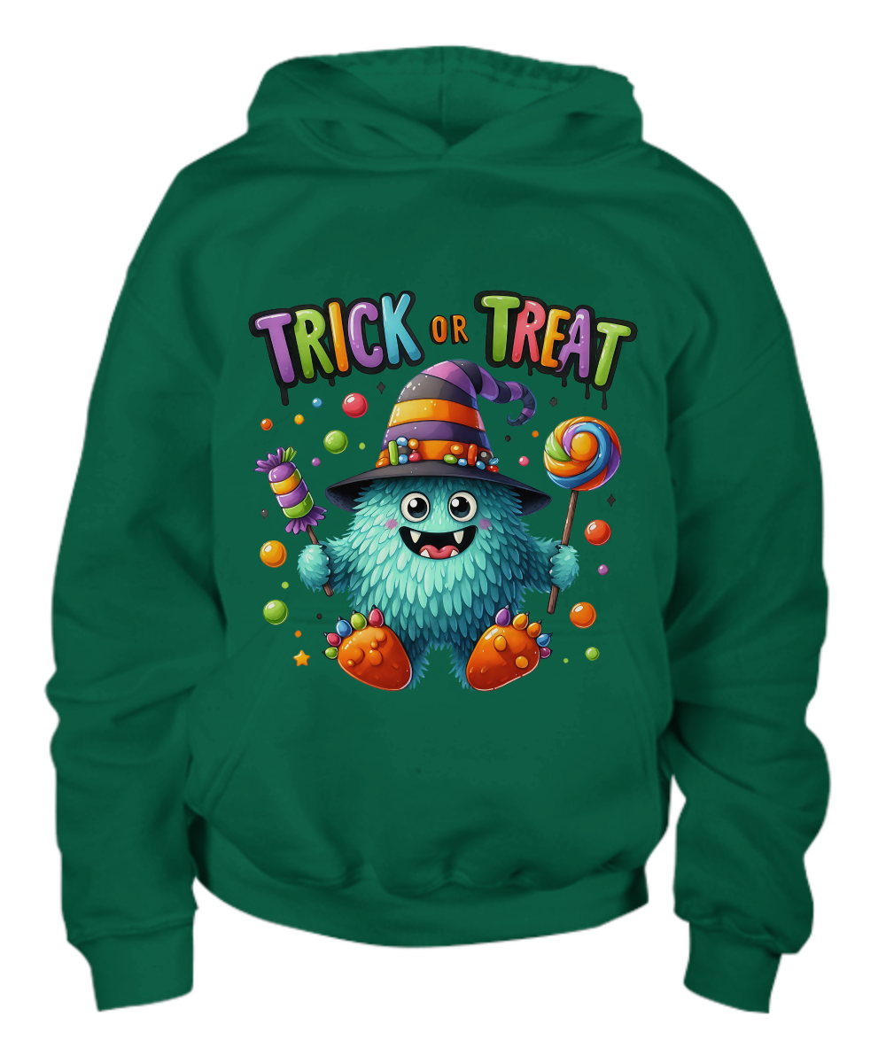 Trick or Treat Halloween Monster Youth Hoodie