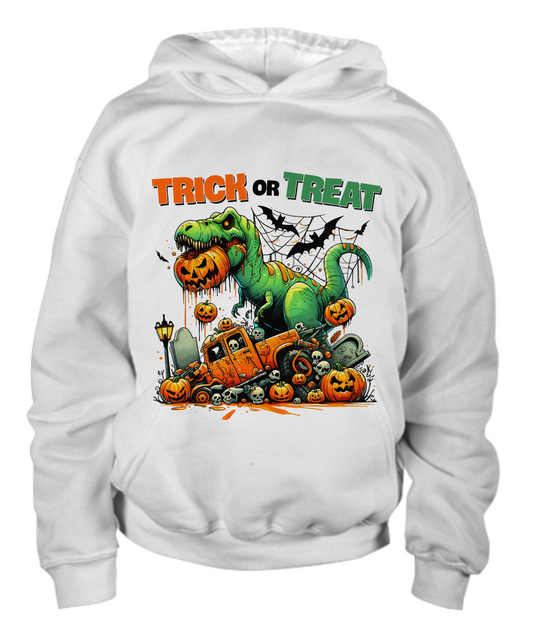 Halloween Trick or Treat Monster Dinosaur Youth Pullover Hoodie