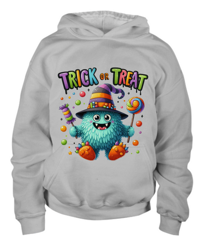 Trick or Treat Halloween Monster Youth Hoodie