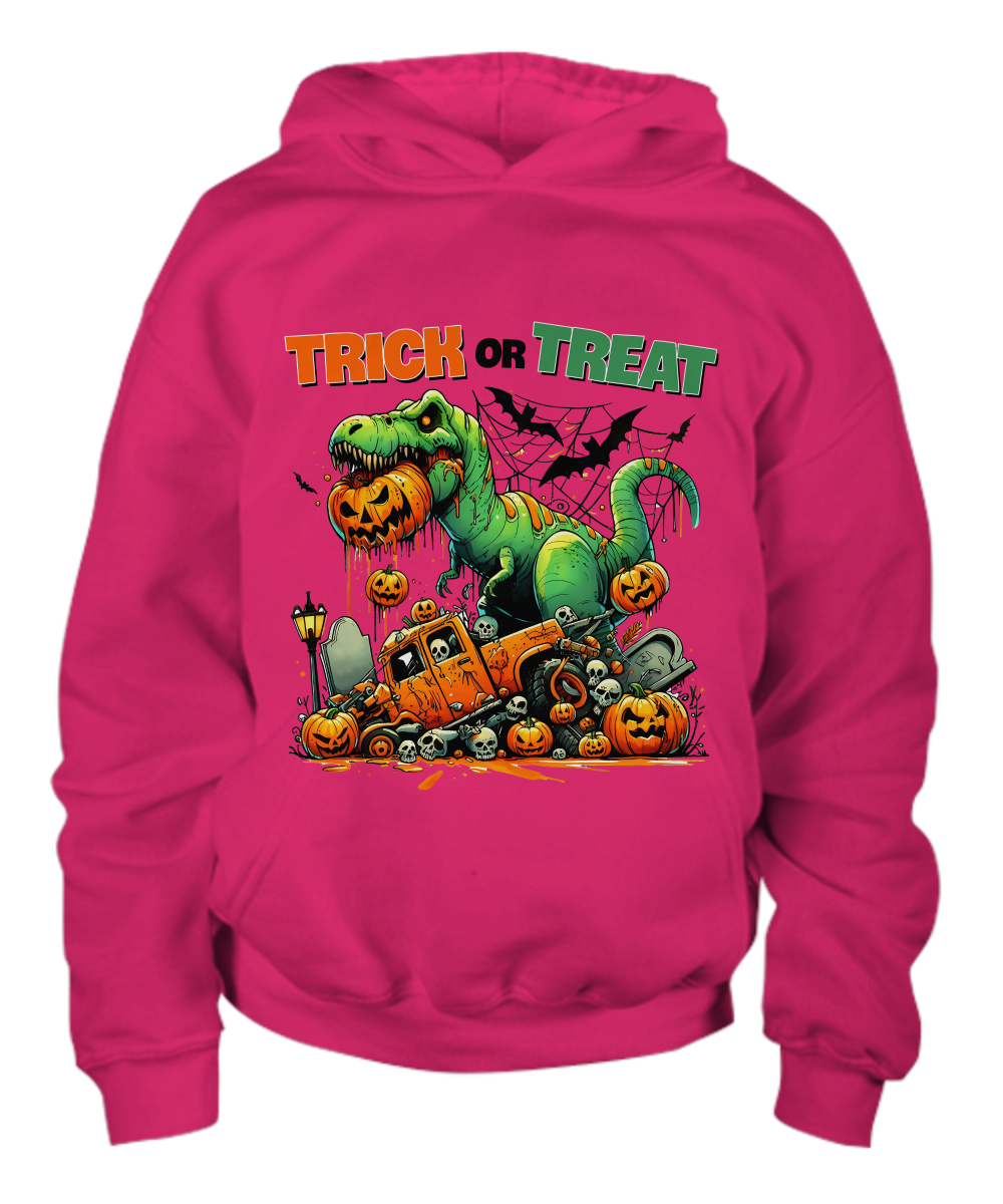 Halloween Trick or Treat Monster Dinosaur Youth Pullover Hoodie