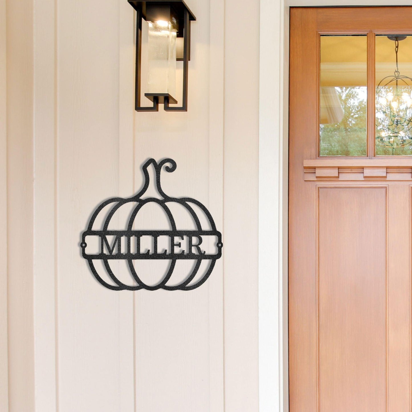 Big Pumpkin Monogram Personalized Indoor Outdoor Steel Wall Sign Art