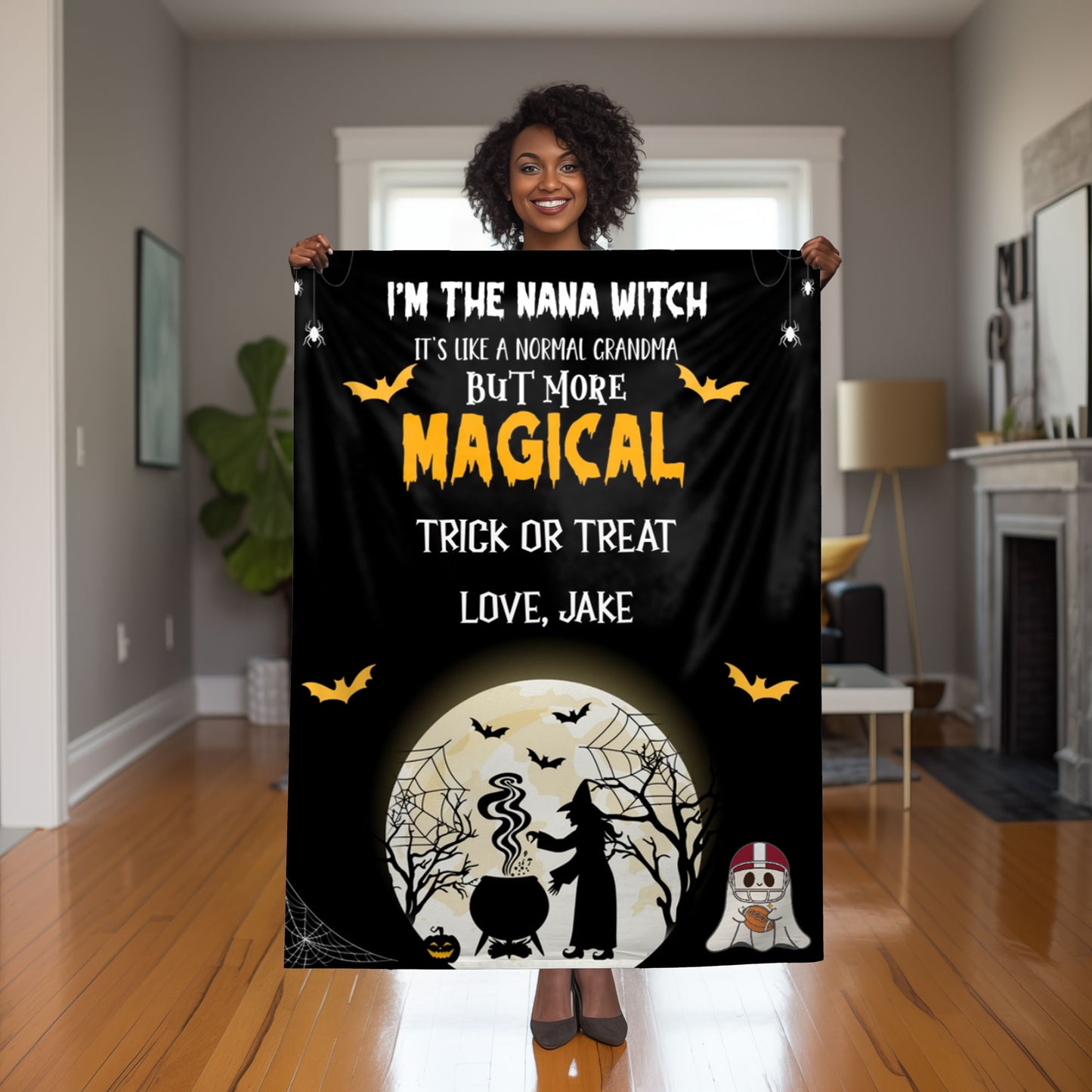 Halloween Personalized Mink Fleece Blanket - I'm the Grandma Witch But More Magical