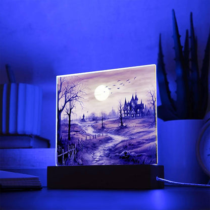 Ghost Manor: Detailed Acrylic Plaque Halloween Showcase - Mallard Moon Gift Shop