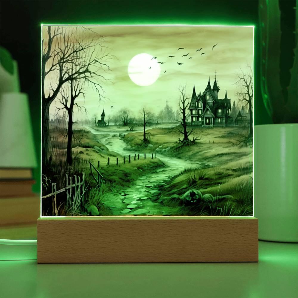 Ghost Manor: Detailed Acrylic Plaque Halloween Showcase - Mallard Moon Gift Shop