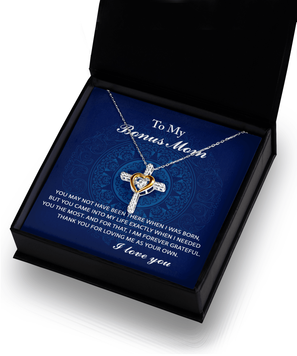 Gift for Bonus Mom You Were There When I Needed You Cross Pendant Necklace - Mallard Moon Gift Shop