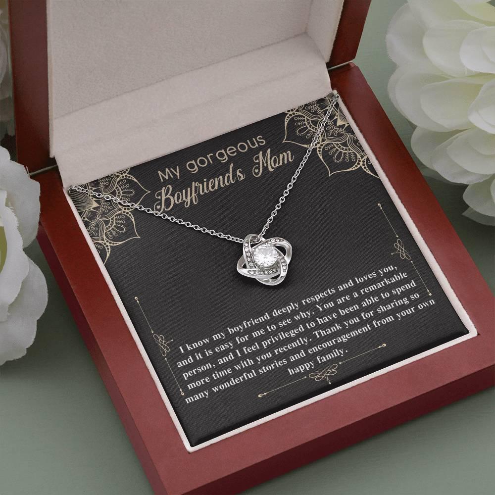 Gift for Boyfriend's Mom Gift Love Knot Pendant Necklace with Heartfelt Message Card - Mallard Moon Gift Shop