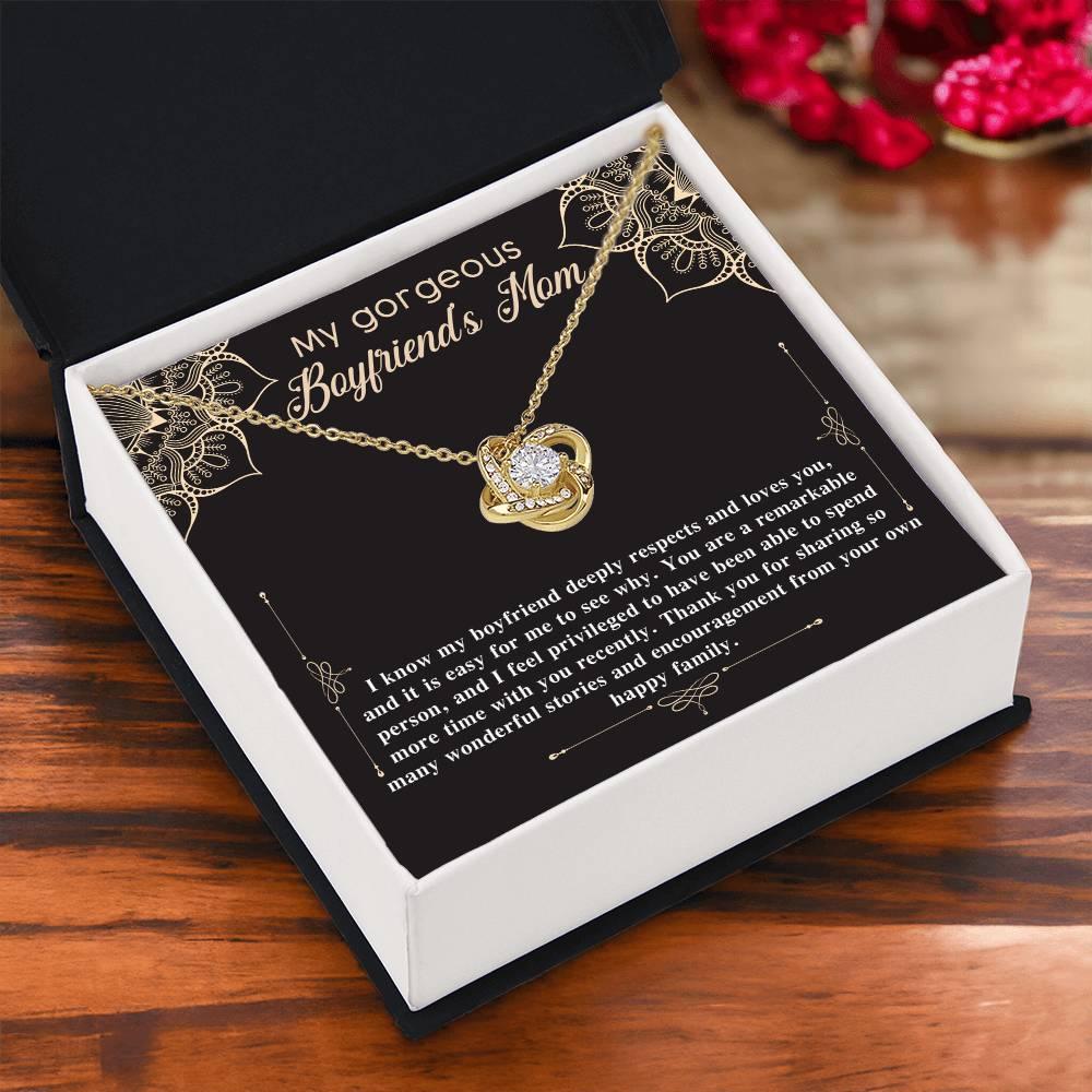 Gift for Boyfriend's Mom Gift Love Knot Pendant Necklace with Heartfelt Message Card - Mallard Moon Gift Shop