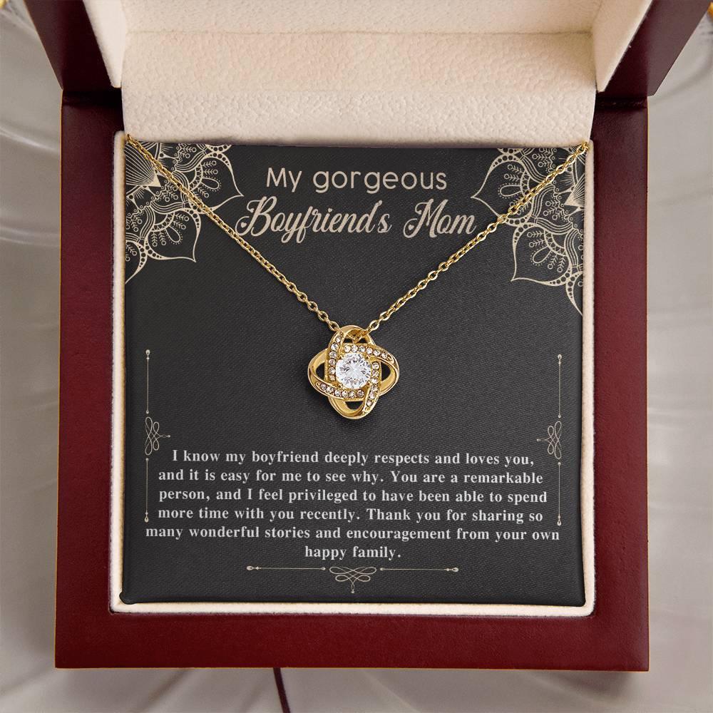 Gift for Boyfriend's Mom Gift Love Knot Pendant Necklace with Heartfelt Message Card - Mallard Moon Gift Shop