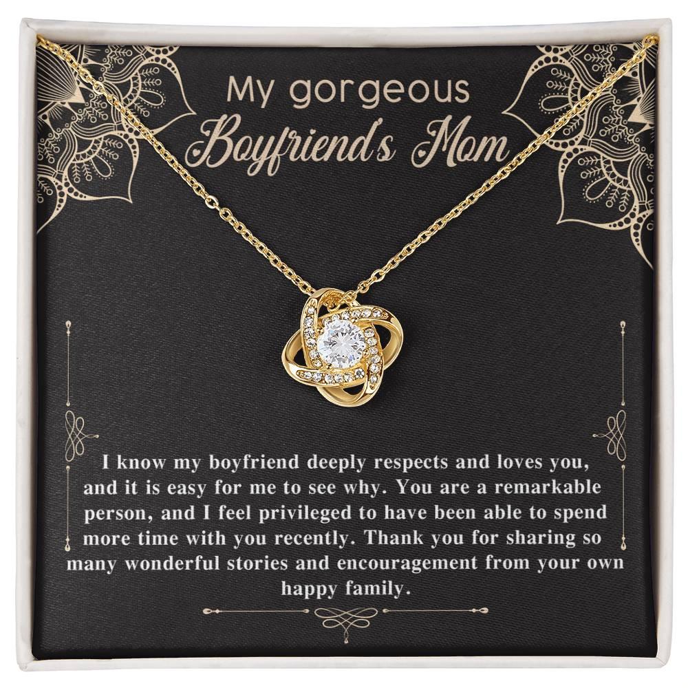 Gift for Boyfriend's Mom Gift Love Knot Pendant Necklace with Heartfelt Message Card - Mallard Moon Gift Shop