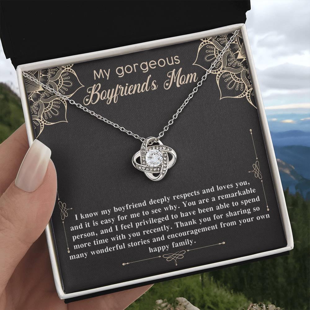 Gift for Boyfriend's Mom Gift Love Knot Pendant Necklace with Heartfelt Message Card - Mallard Moon Gift Shop