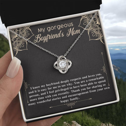 Gift for Boyfriend's Mom Gift Love Knot Pendant Necklace with Heartfelt Message Card - Mallard Moon Gift Shop