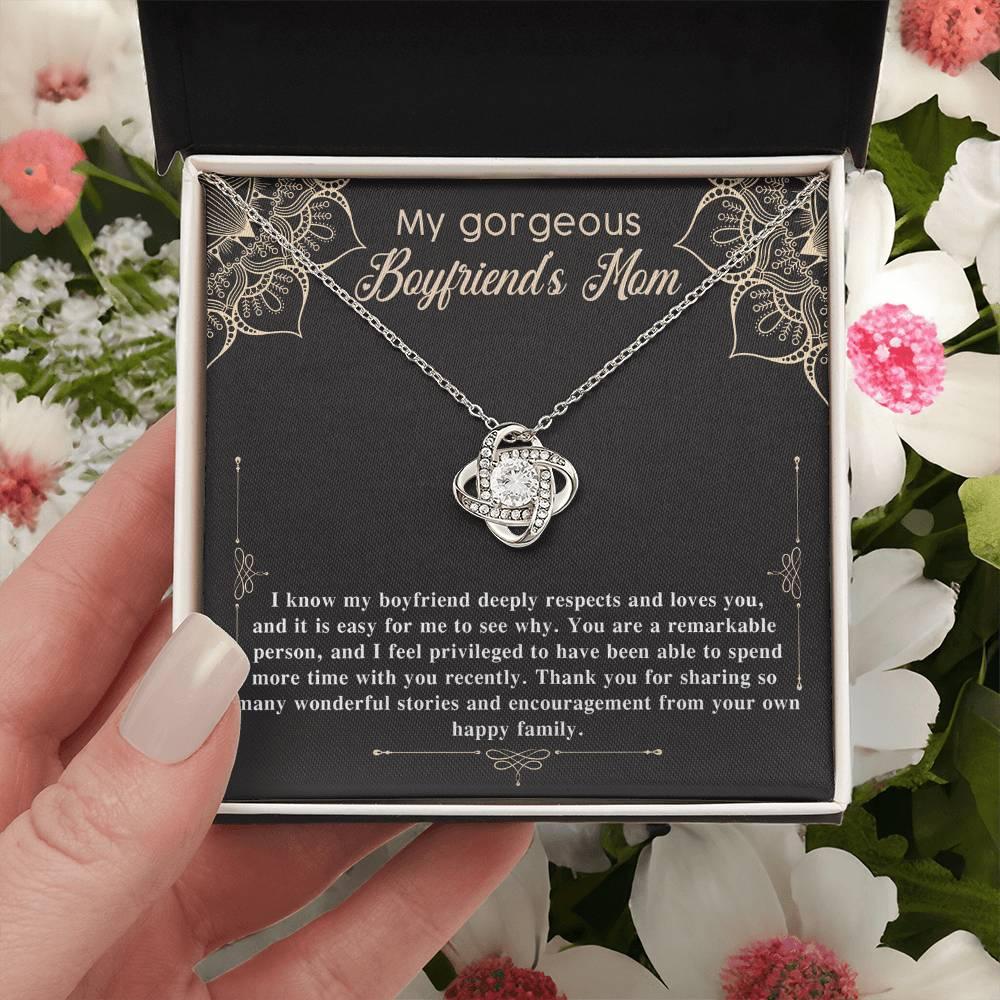 Gift for Boyfriend's Mom Gift Love Knot Pendant Necklace with Heartfelt Message Card - Mallard Moon Gift Shop