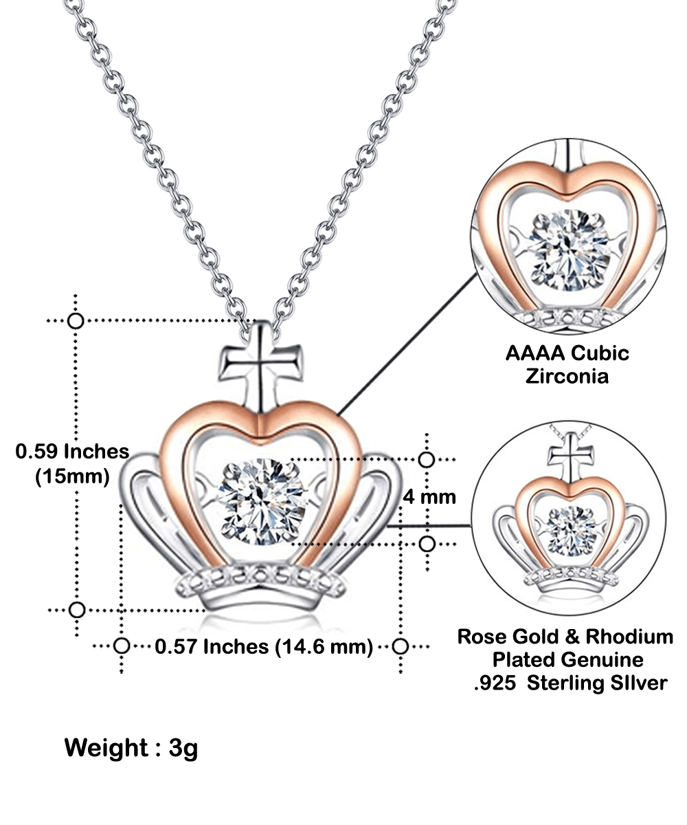 Gift for Boyfriend's Mother Crown Pendant Necklace with Heartfelt Message Card - Mallard Moon Gift Shop