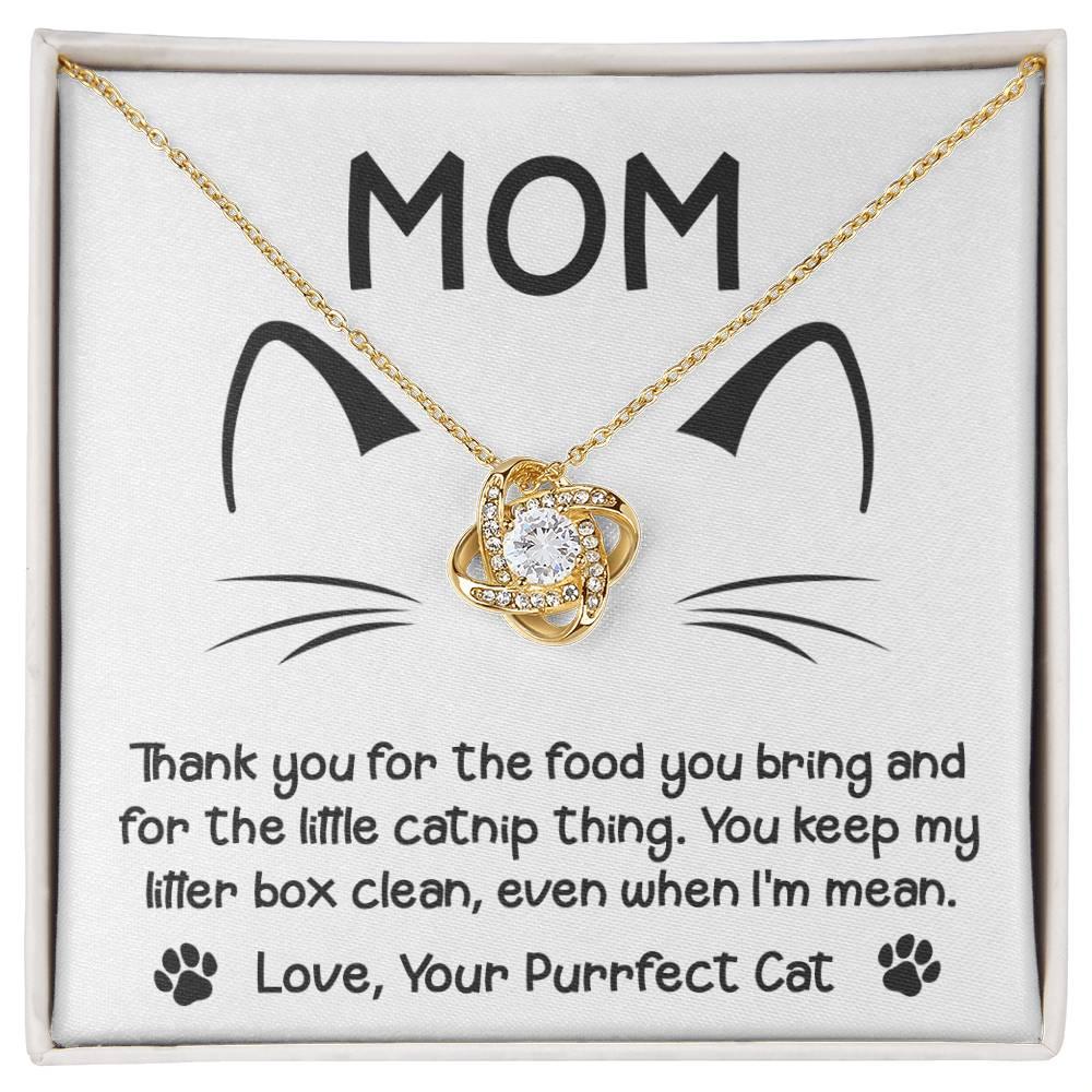 Gift for Cat Mom-When I'm Mean To My Mom Love Knot Necklace - Mallard Moon Gift Shop