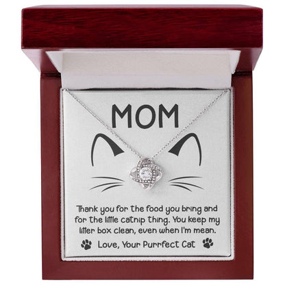 Gift for Cat Mom-When I'm Mean To My Mom Love Knot Necklace - Mallard Moon Gift Shop