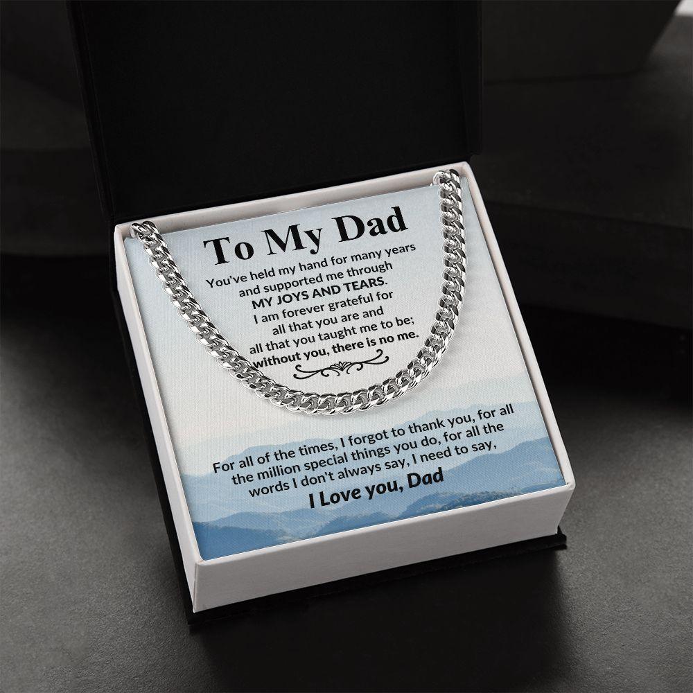 Gift for Dad I Am Forever Grateful For All That You Are Cuban Chain Link Necklace - Mallard Moon Gift Shop