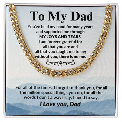 Gift for Dad I Am Forever Grateful For All That You Are Cuban Chain Link Necklace - Mallard Moon Gift Shop