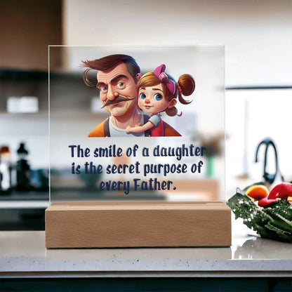 Gift for Dad The Smile of a Daughter is the Secret Purpose of Every Father Acrylic Plaque - Mallard Moon Gift Shop