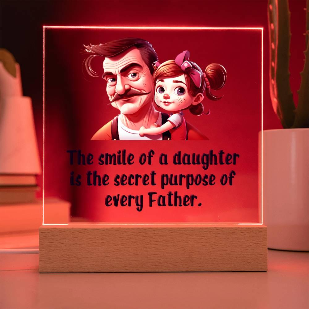 Gift for Dad The Smile of a Daughter is the Secret Purpose of Every Father Acrylic Plaque - Mallard Moon Gift Shop