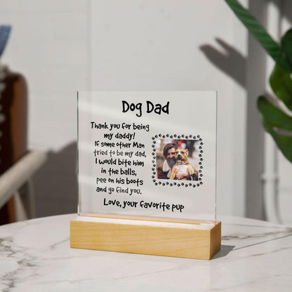 Gift for Dog Dad Custom Photo Upload Acrylic Plaque - Mallard Moon Gift Shop