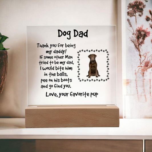 Gift for Dog Dad Custom Photo Upload Acrylic Plaque - Mallard Moon Gift Shop