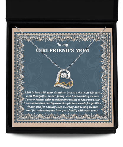 Gift for Girlfriend's Mother Thank You For Raising a Wonderful Woman Heart Pendant Necklace - Mallard Moon Gift Shop