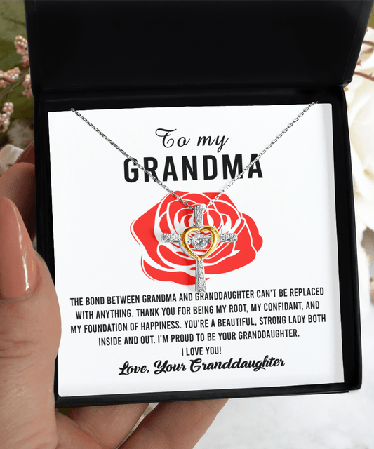 Gift For Grandma from Proud Granddaughter Cross Pendant Necklace - Mallard Moon Gift Shop