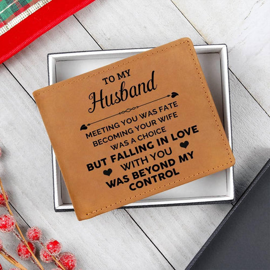 Gift for Husband Meeting you Was Fate Genuine Leather Cowhide Wallet - Mallard Moon Gift Shop