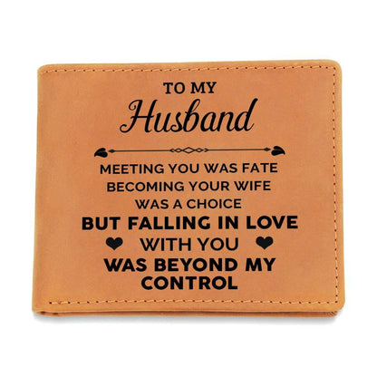 Gift for Husband Meeting you Was Fate Genuine Leather Cowhide Wallet - Mallard Moon Gift Shop