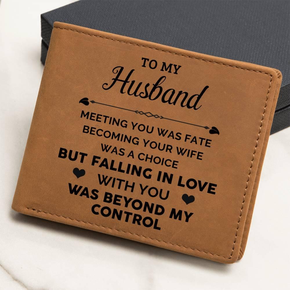 Gift for Husband Meeting you Was Fate Genuine Leather Cowhide Wallet - Mallard Moon Gift Shop