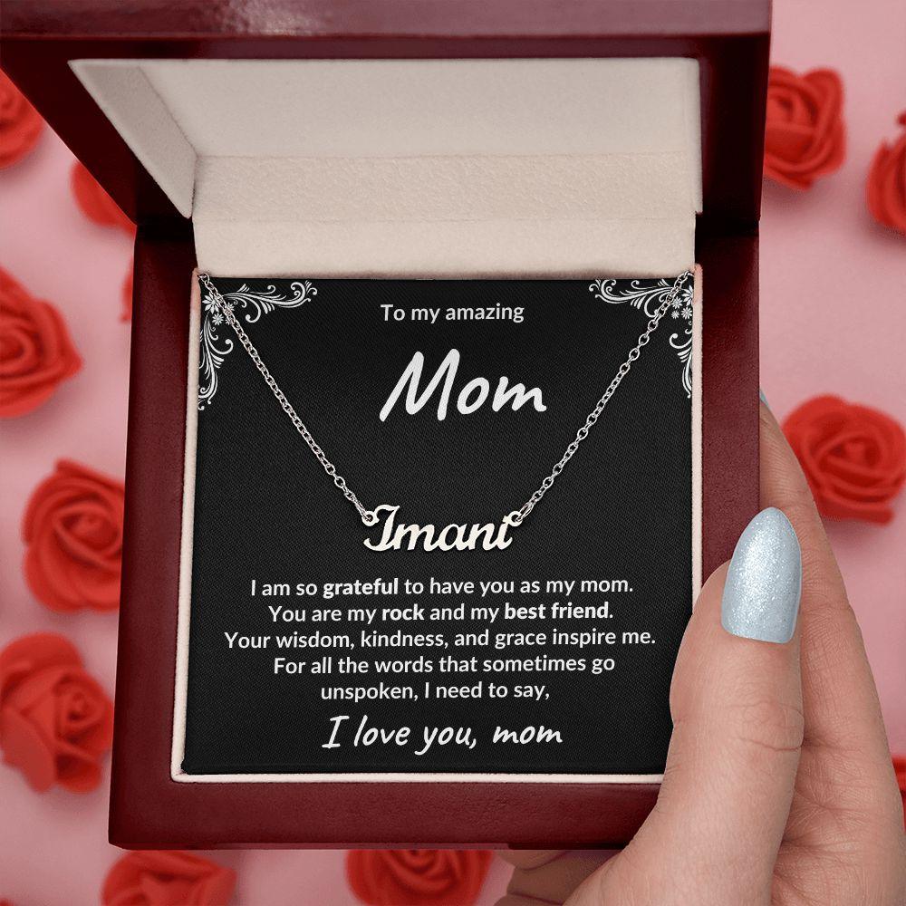 Gift for Mom Unspoken Words Custom Name Necklace - Mallard Moon Gift Shop