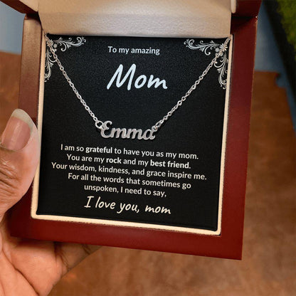Gift for Mom Unspoken Words Custom Name Necklace - Mallard Moon Gift Shop