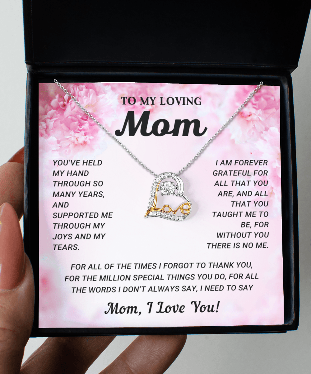 Gift for Mom Without You There is No Me Mother's Day Birthday Gift Heart Pendant Necklace - Mallard Moon Gift Shop