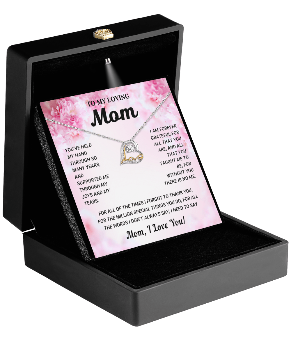 Gift for Mom Without You There is No Me Mother's Day Birthday Gift Heart Pendant Necklace - Mallard Moon Gift Shop