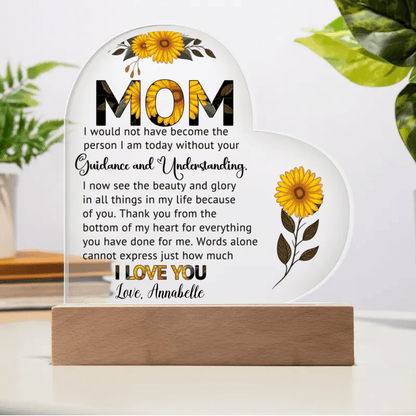 Gift for Mom Words Cannot Express Just How Much I Love You Heart Shaped Acrylic Plaque - Mallard Moon Gift Shop