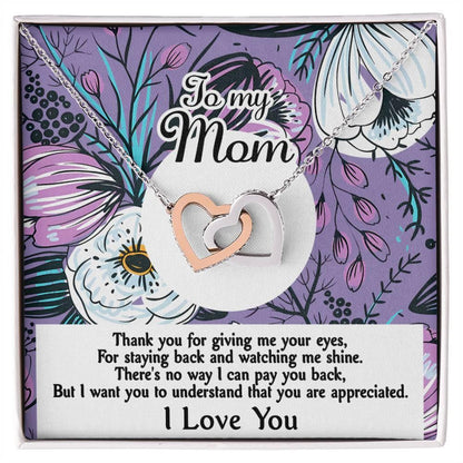 Gift for Mom-You Are Appreciated Interlocking Hearts Necklace - Mallard Moon Gift Shop