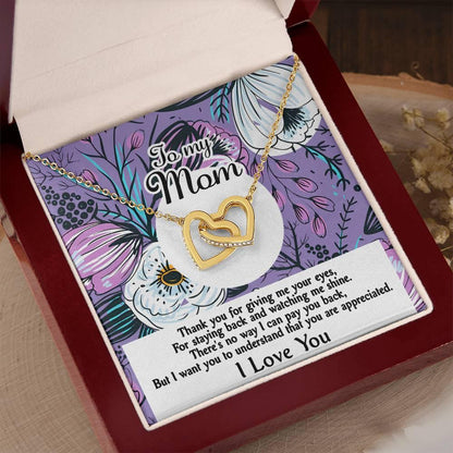 Gift for Mom-You Are Appreciated Interlocking Hearts Necklace - Mallard Moon Gift Shop