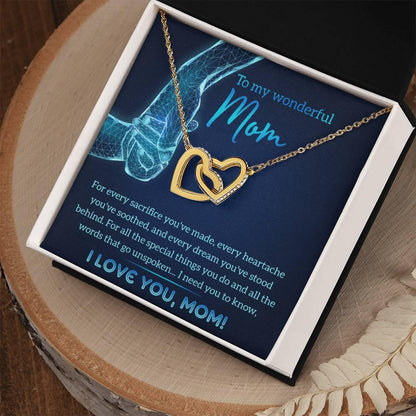 Gift for Mom You Stood Behind My Dreams Interlocking Hearts Necklace - Mallard Moon Gift Shop