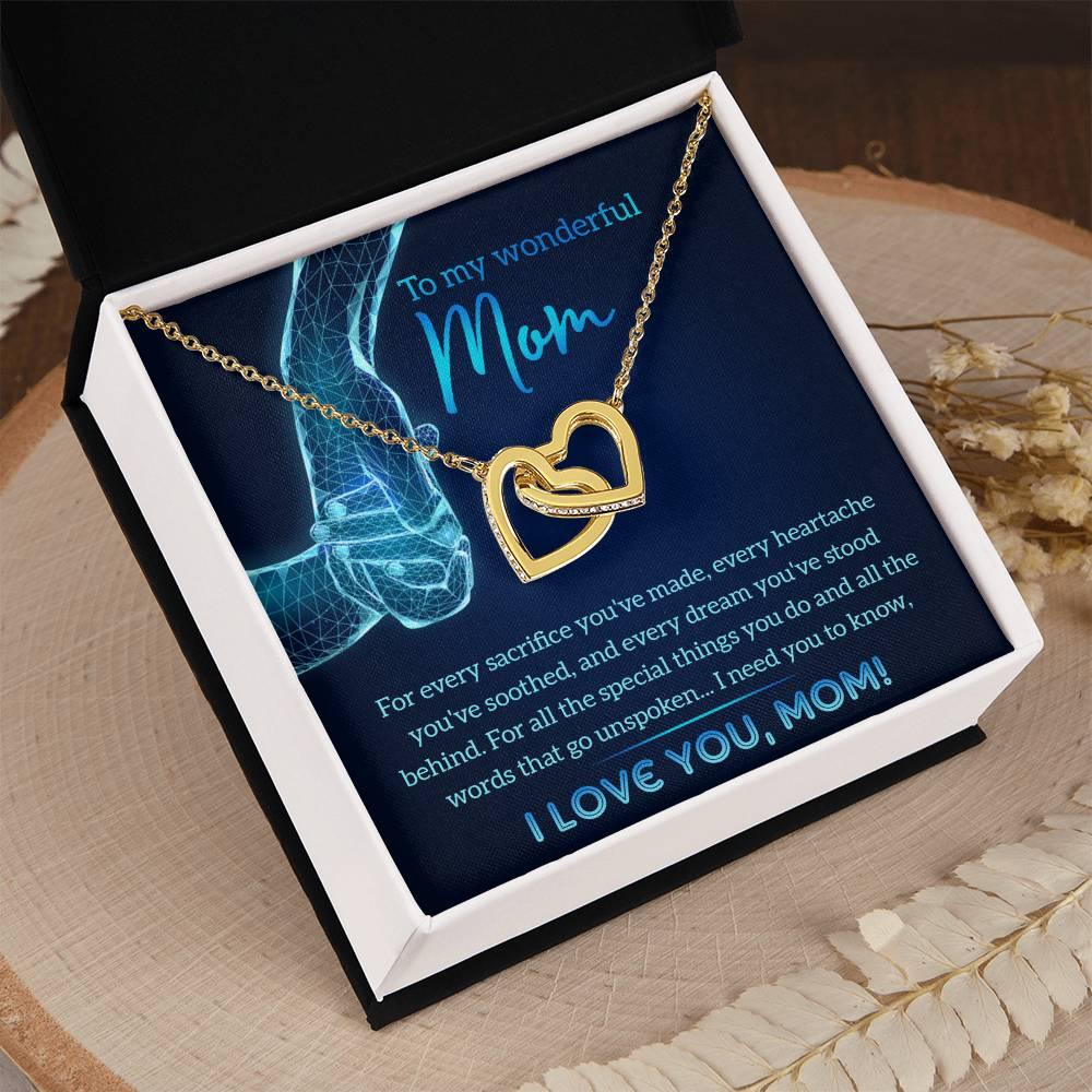 Gift for Mom You Stood Behind My Dreams Interlocking Hearts Necklace - Mallard Moon Gift Shop