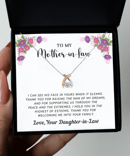Gift for Mother-in-Law Pendant Necklace Birthday Mother's Day Gift Thank You for Welcoming Me into your Family - Mallard Moon Gift Shop